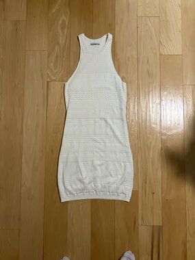 Sleeveless Knit Bodycon Dress - Cream Abercrombie & Fitch